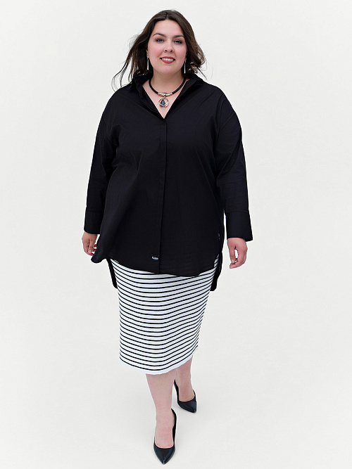 Рубашка удлиненная черная RuSkin  